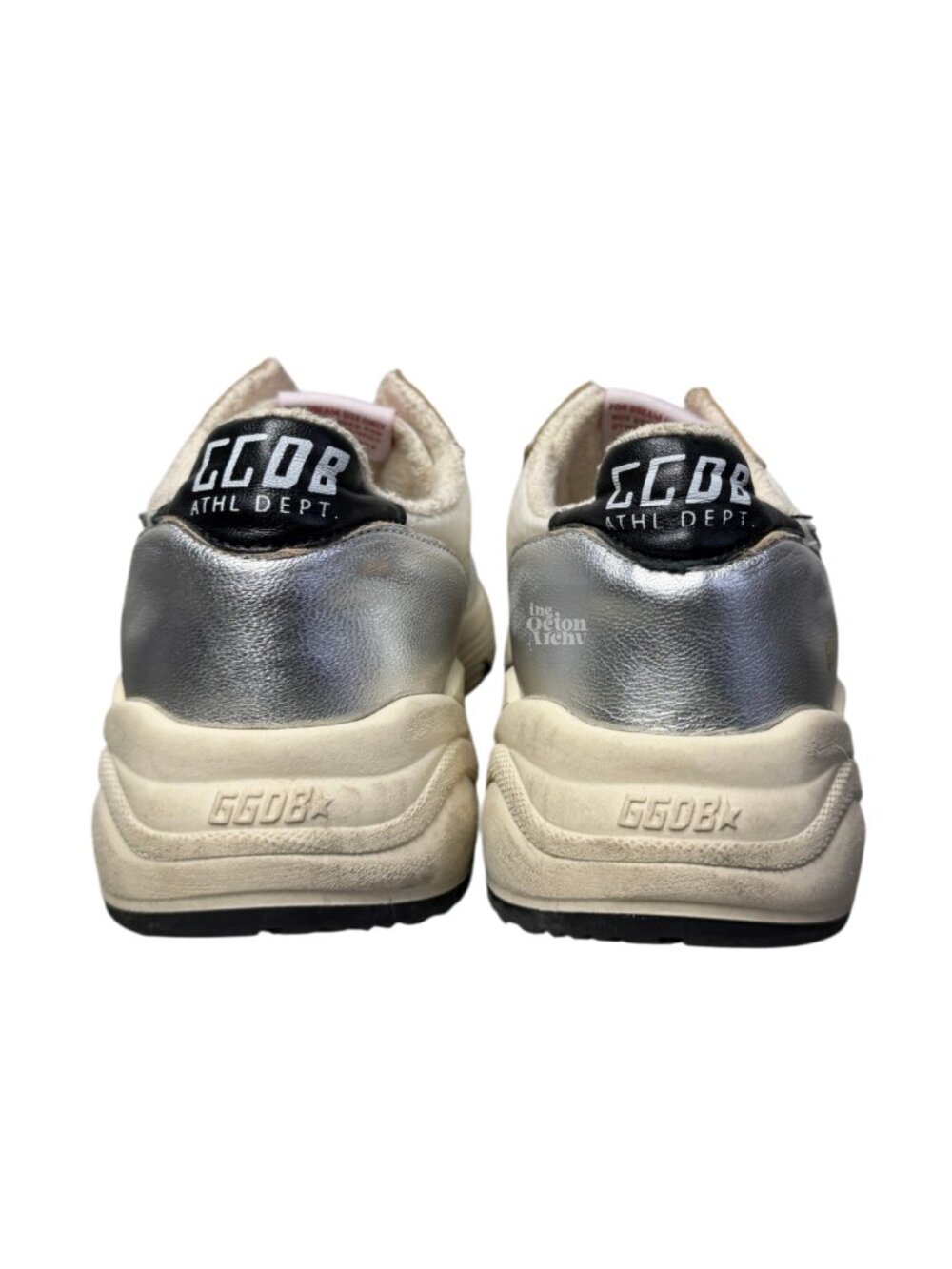 Size 39 Golden Goose Women's Running Sole Sneaker Silver/White/Blue Fog/Black - Picture 4 of 10
